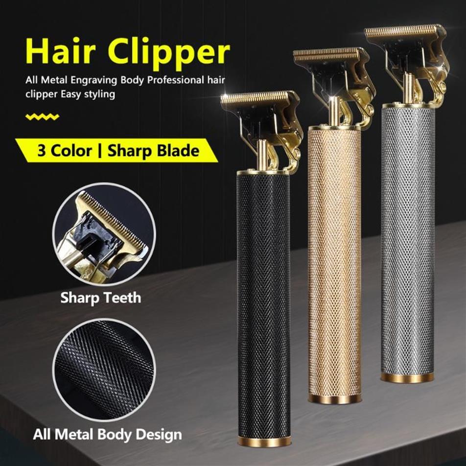 Elektrische Haarbürsten Clipper Professionelle T9 Trimmer Barber Rasierer Bart 0mm Schneidemaschine Für Männer Wiederaufladbare221g