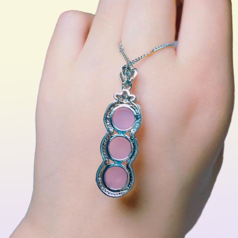 Handmade natural jade ice bottom and violet jade four seasons peace pendant necklace X111180531718277398