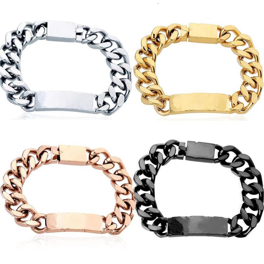 Bracelets de créateurs pour hommes femmes en acier inoxydable lien cubain bracelets glacés bracciali chaîne Bracelet pour femmes Male229C