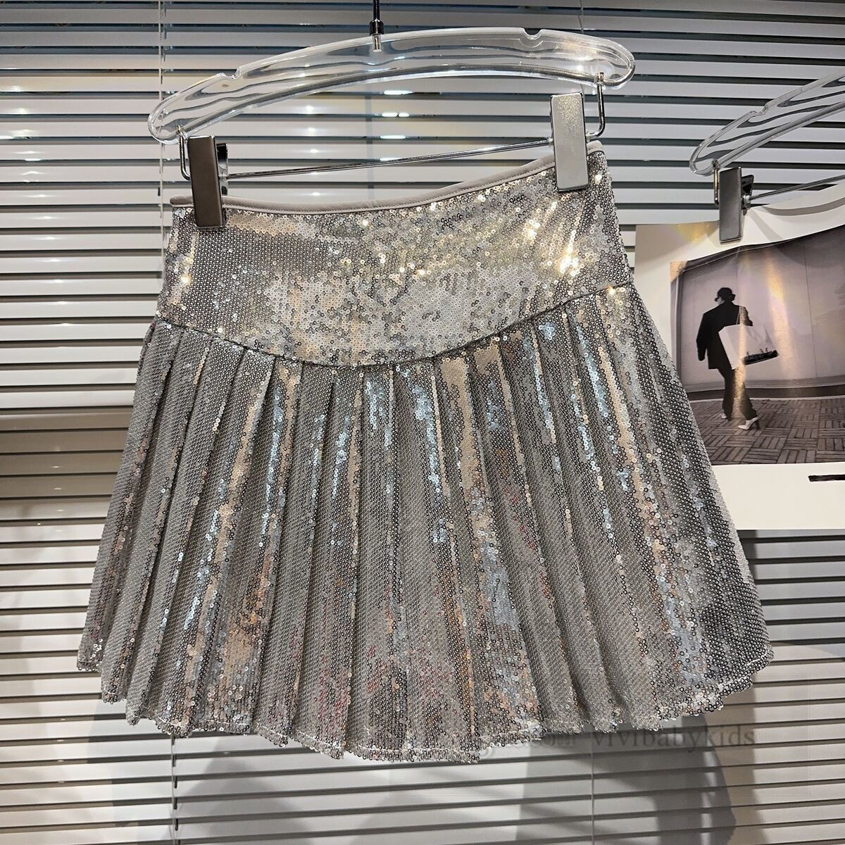 Jupe de princesse à paillettes brillantes pour grandes filles, jupes plissées taille haute pour vieux enfants, vêtements assortis avec tout pour adolescentes, printemps 2024, Z5780