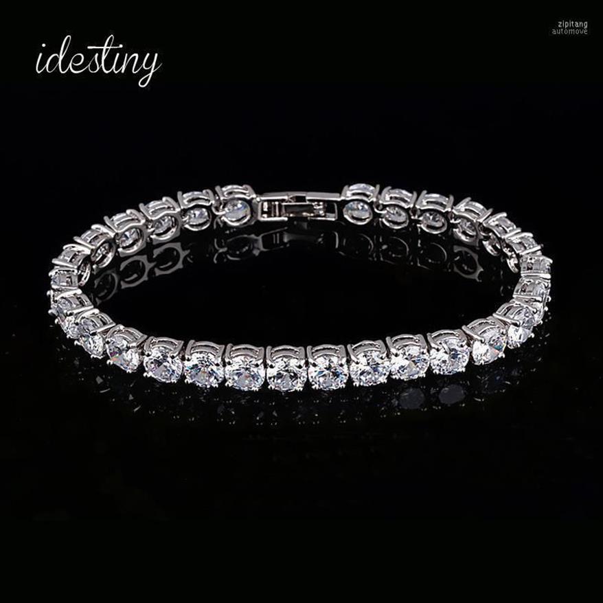 11 11 Bracciale tennis donna con ciondolo 6mm rotondo zirconi cubici Pulseira gioielli da sposa classici Bracciale da donna12045