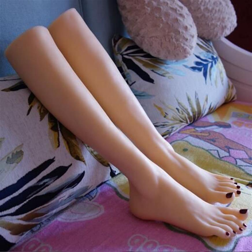 40cm Real Female Foot Art Mannequin Blood Vesse Silicone Pography Silk Stockings Jewelry Model Soft Silica Gel C743247V