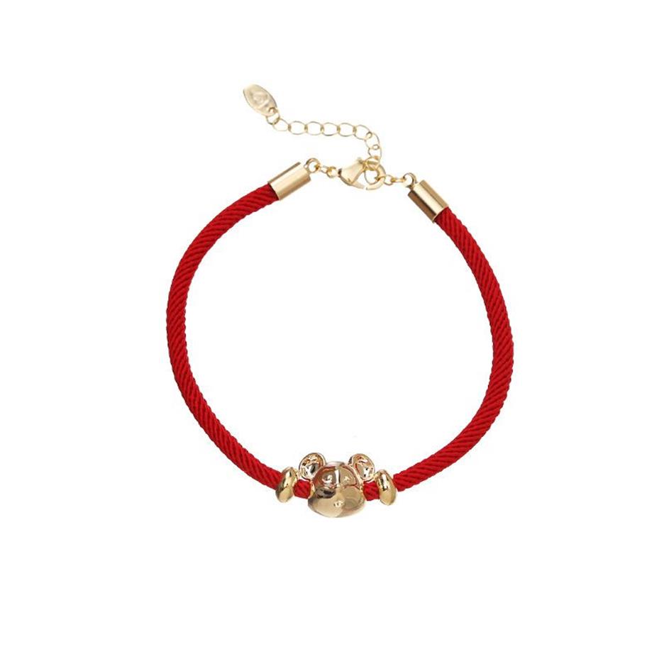 Bracelet en corde rouge de rat du zodiaque, design de niche de style chinois, tempérament féminin simple, personnalité tendance, cadeau de rue, bijoux b261g