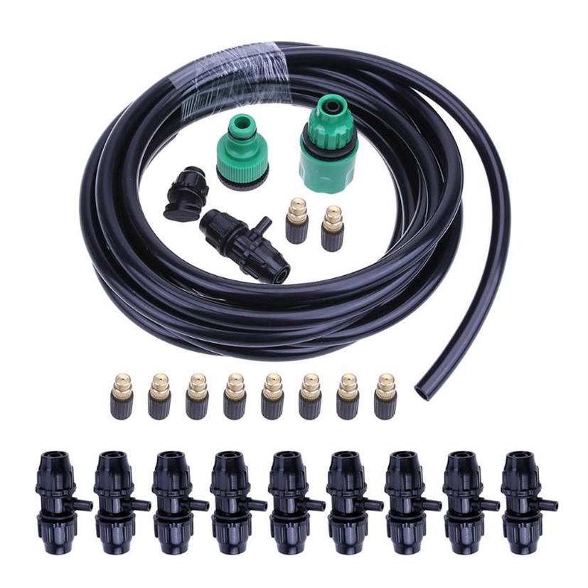 10 m 10 Stück Sprinkler Outdoor Garten Beschlagen Kühlsystem Nebeldüse Sprinkler Wasser Kits System291G