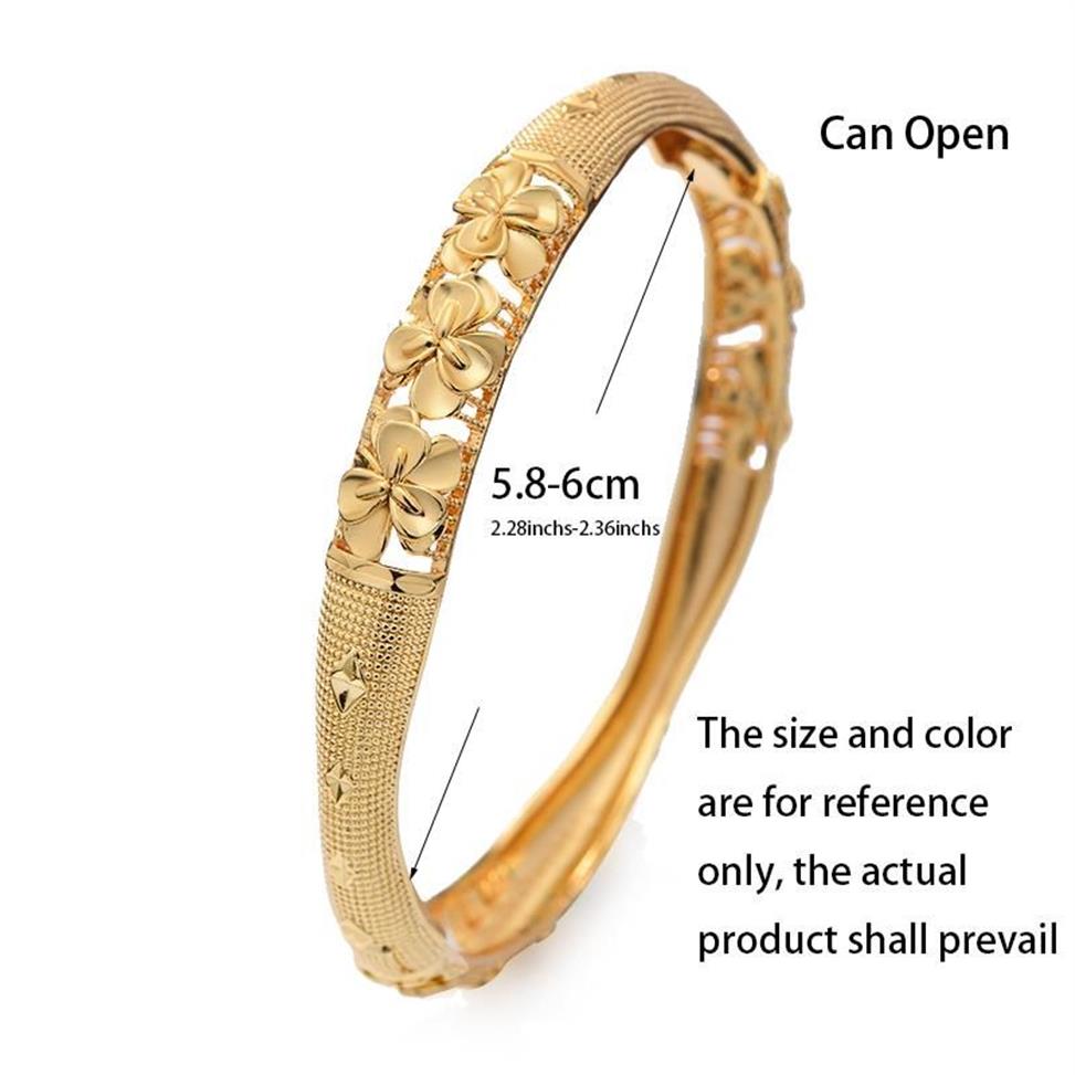 Bangle 6 Stuks veel Dubai Goud Kleur Armbanden Voor Vrouwen Afrikaanse Sieraden Bruid Nigeriaanse Bruiloft Sieraden BanglesBracelet Gift311S