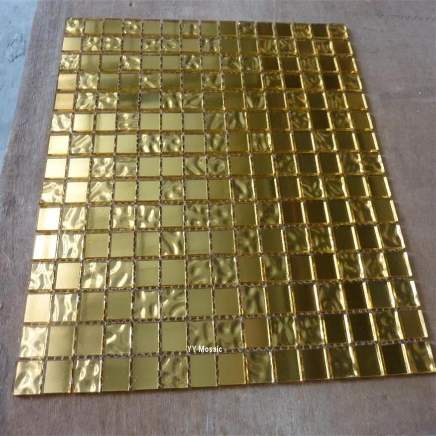 Bakgrundsbilder Acid Alkali Resistant Imitate Gold Foil Glass Mosaic Tile For Royal Temple Pool Badrum Väggskydd Klistermärke Tak308B