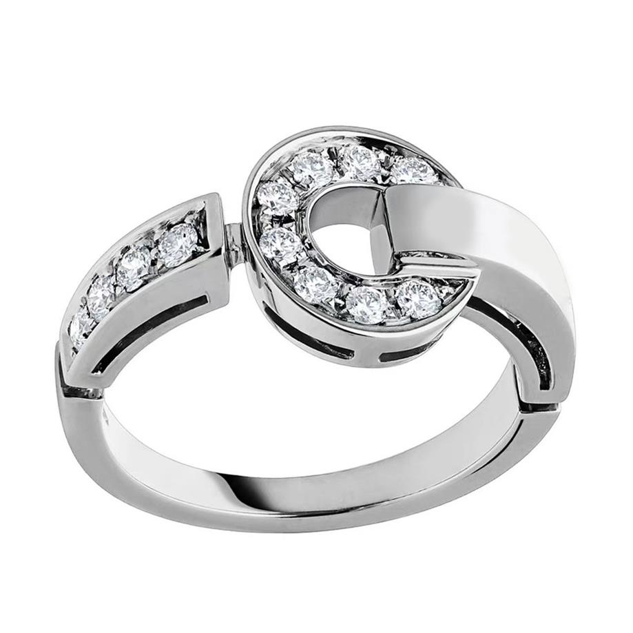 Mode Klassieke diamanten ring trouwringen voor dames 18K Gold Plating 925 zilver voor mannen WomenGirl Valentijnsdag M321f
