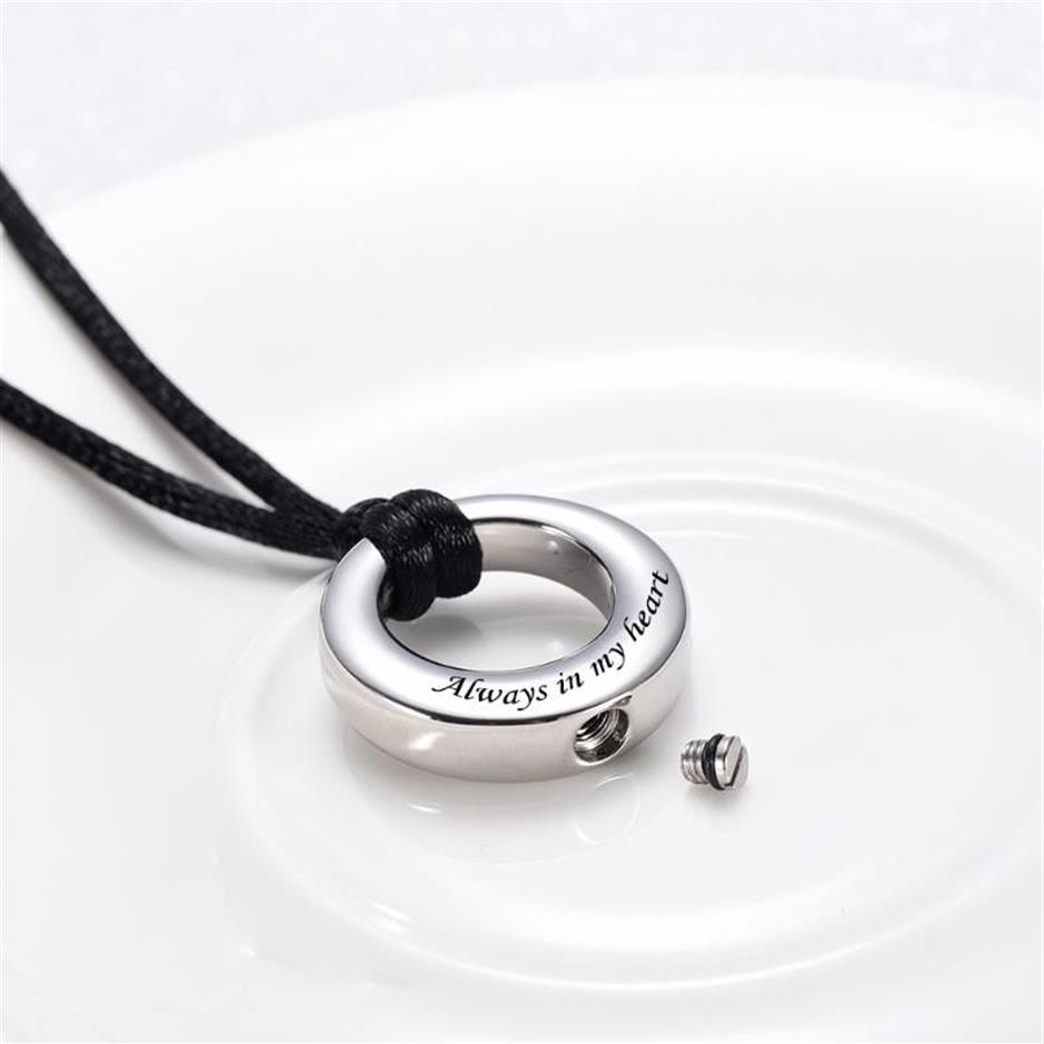 Pendant Necklaces Cremation Jewelry Urn Necklace For Ashes Circle Of Life Eternity Memorial Gift Made 316L Stainless SteelPendant 293i