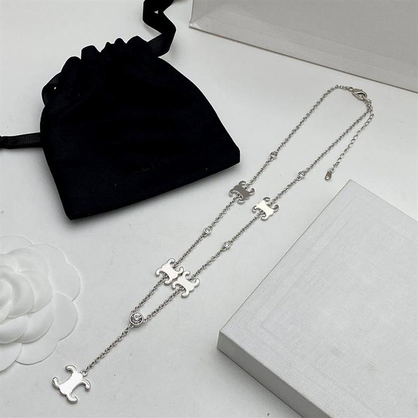 Brief Designers Bracelet For Women Diamond Pendant Necklaces Gold Sliver Jewelry Necklace Bracelets Brands Chain Lin22111239s