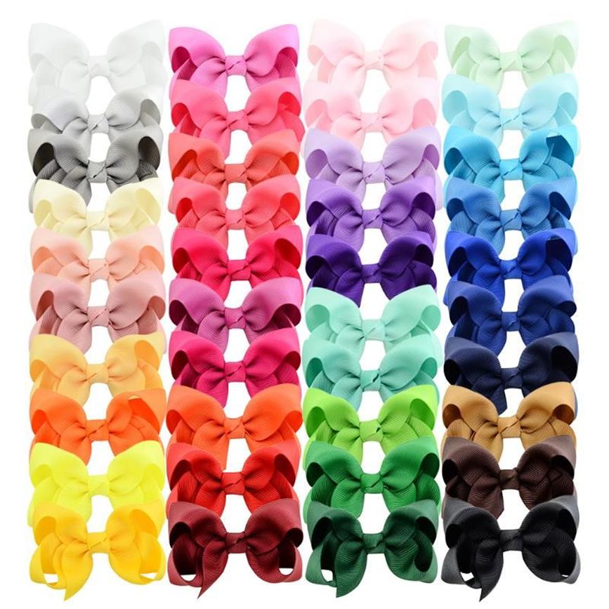 40 Bulk Small Toddler Ribbon Bows With Alligator Hair Clips Solid Childrens Hair Bows For Pigtails Little Girls Accessories245s