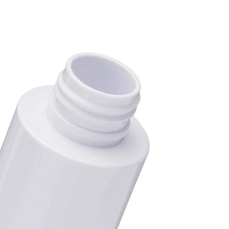 Plastic Empty Spray Pump White Bottle Gold Ring Flat Shoulder PET 100ml 150ml 200ml Refillable Cosmetic Packaging Container