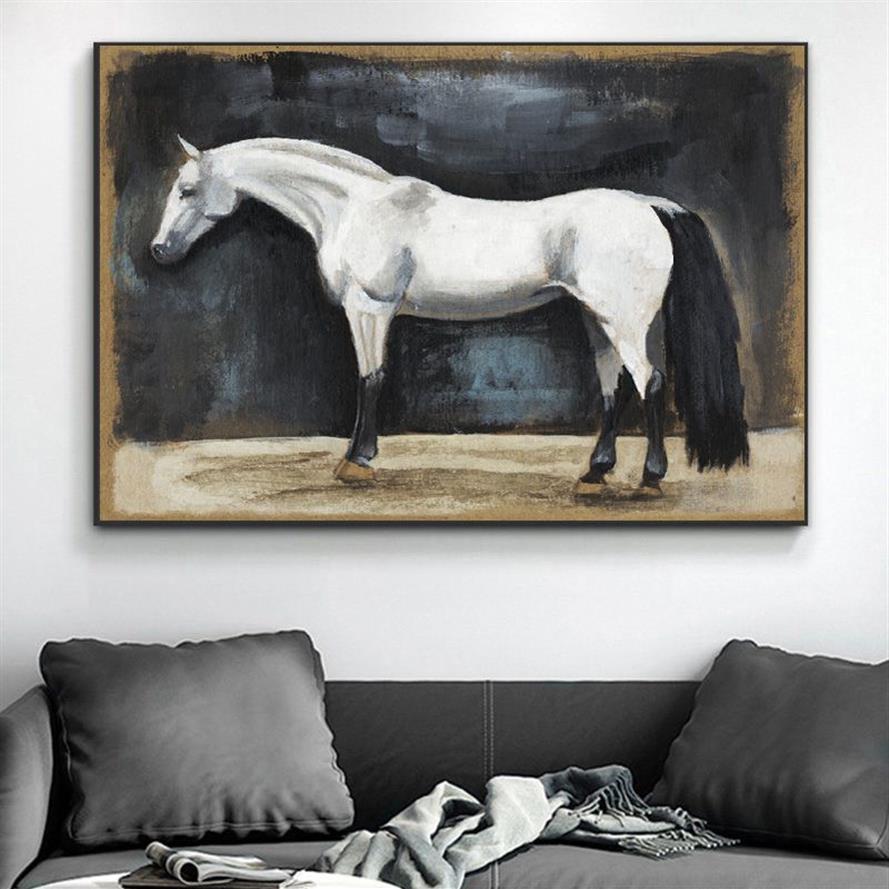 Vintage Saudi Horse Poster Modern Animals Canvas Painting Prints Horse Wall Art Picture for Living Room Decor Cuadros No Frame319n