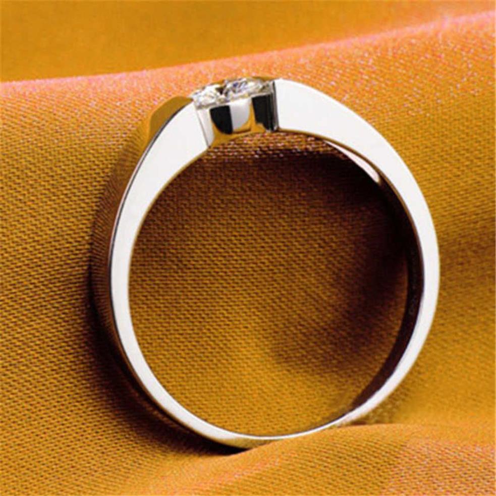 Anello di fidanzamento da donna in platino massiccio PT950 in oro bianco 0 5CT 5mm rotondo D con diamanti Moissanite Anello di fidanzamento248G