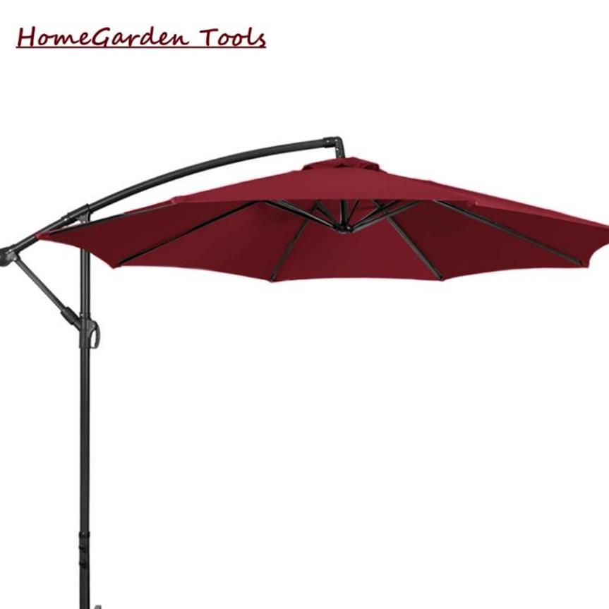 Shade Sun Terrace Parasol de plage Parasol de jardin Patio Dia 9 8 pieds Piscine en tissu polyester anti-UV Installer facilement des meubles d'extérieur No S258q