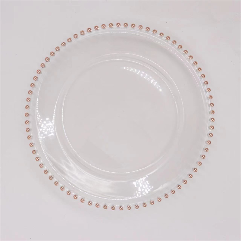 لوحات شاحن بلاستيكية 13 بوصة الزفاف Banque Party Decoration Round Food Gold Dishes Trays