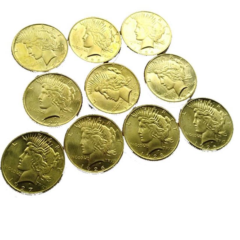 USA Coins Pigeon Coins for Peace1921-1935 جعلت الذهب الصغير 23 مم عملة ديكور المنزل مجموعة كاملة مجموعة 213H