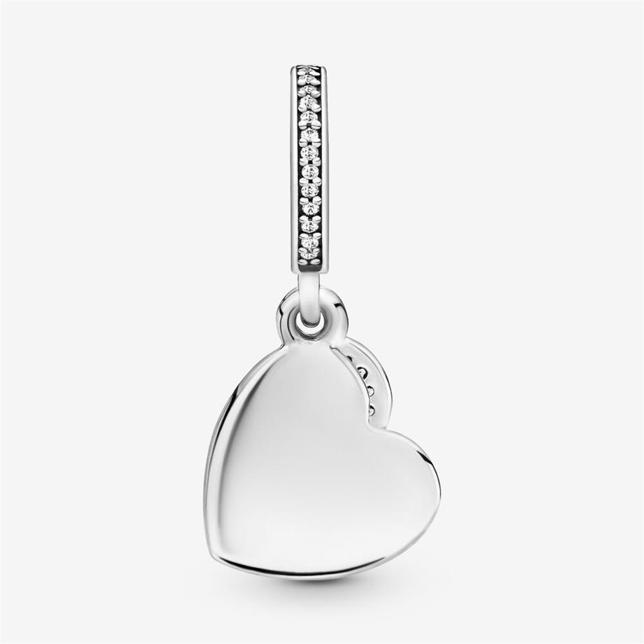 100% 925 Sterling Silver Forever Friends Heart Dangle Charms Fit Original European Charm Armband Smycken Tillbehör267J