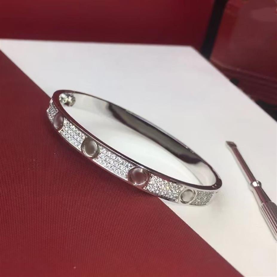 Pulseira de diamante de ouro feminino aço inoxidável pulseira de ouro largura 7mm diamante presente do dia dos namorados namorada jóias designer brac350l