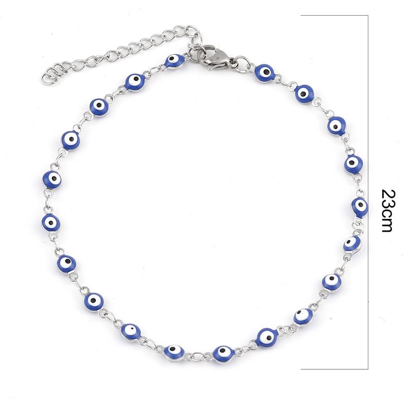 2021 di Modo di Estate Occhio Turco Cavigliera In Acciaio Inox Smalto Rotondo Evil Eye Cavigliere Bracciali Le Donne Uomo Gioielli Gifts247H