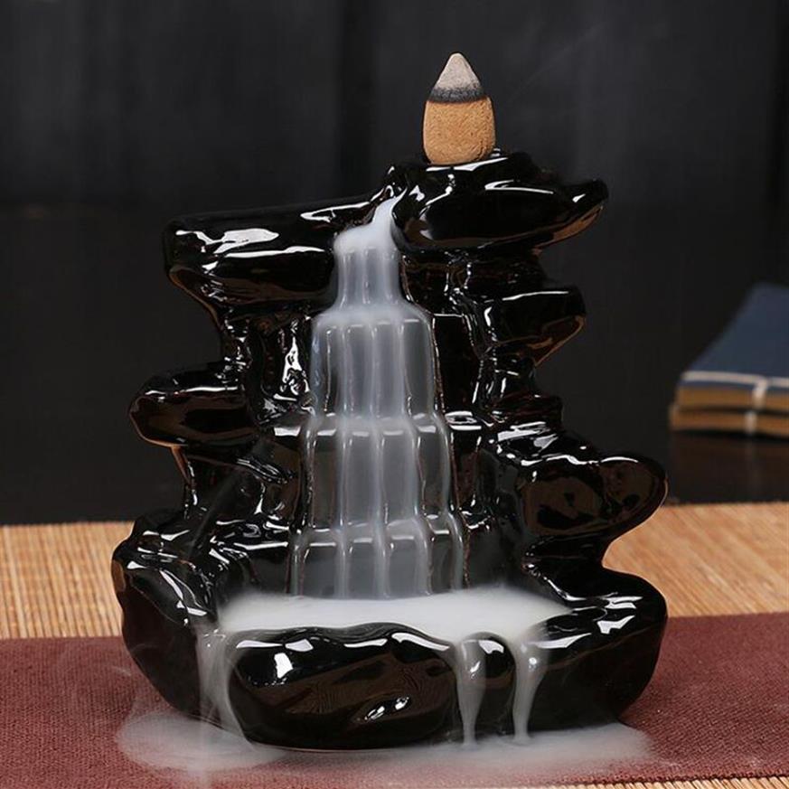 Lâmpadas de incenso budista de fluxo reverso feitas de cerâmica vários estilos Joss Stick Incensário Queimadores de cone Lâmpada de fragrância clássica 277t