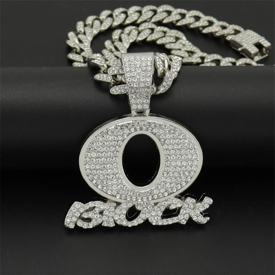 Pendanthalsband Hip Hop Big Crystal Letter Q -halsband med Iced Out Bling 13mm Bredd Miami Cuban Chain Fashion Charm smycken Dro192L