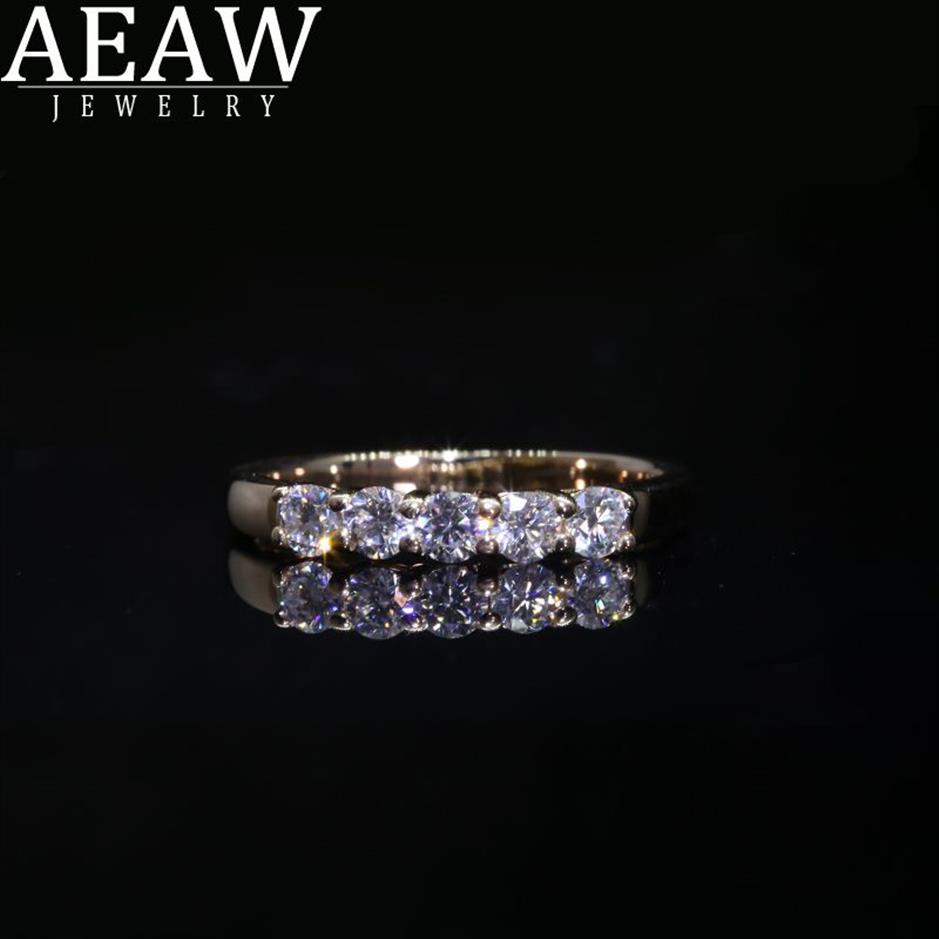 AEAW 14k białe złoto 0 1ct m Całkowita 0 5ctw DF CZUJNIK CZEKOWY ZARUSZENIEWEDDING LAB DIMENT Band Pierścień dla kobiet 220228246D