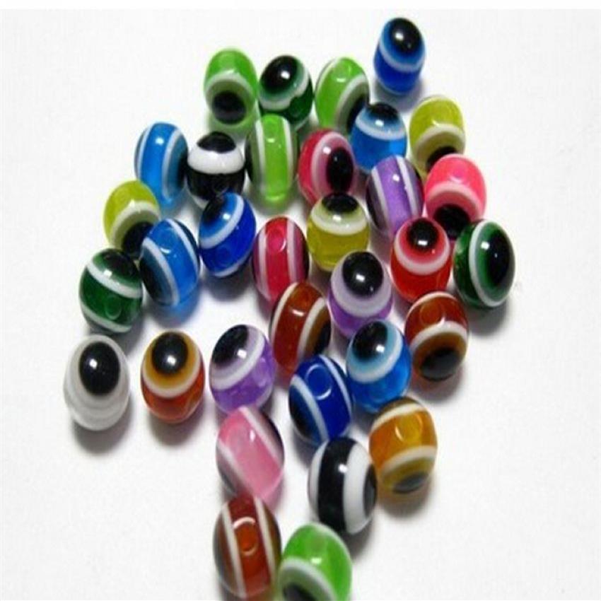 Mixed Colour Acrylic Evil Eye Ball Round Spacer Beads 6mm DIY Jewelry303K