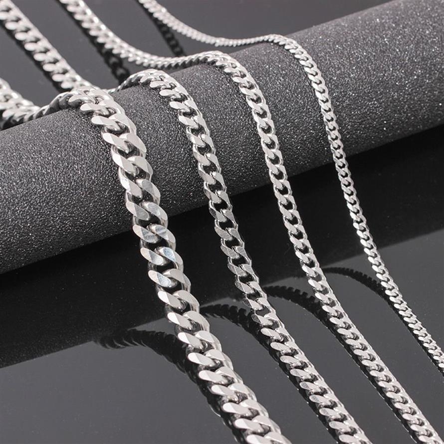 VRIUA Breedte 4 5 6 9MM 18-26 inch Aanpassen Lengte Heren Hoge Kwaliteit Stainls Stalen Ketting Curb Cubaanse Link Chain Jewerly303k