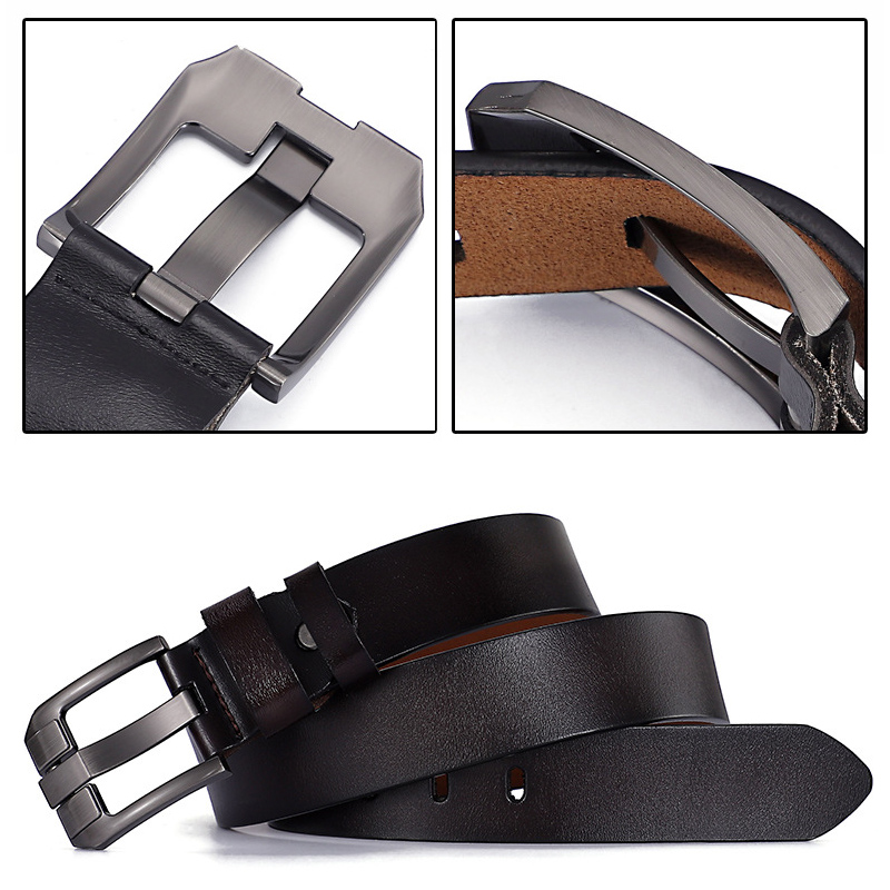 Genuine Leather For Men's High Quality Buckle Jeans Cowskin Casual Belts Business Cowboy Waistband Male Fashion Belts