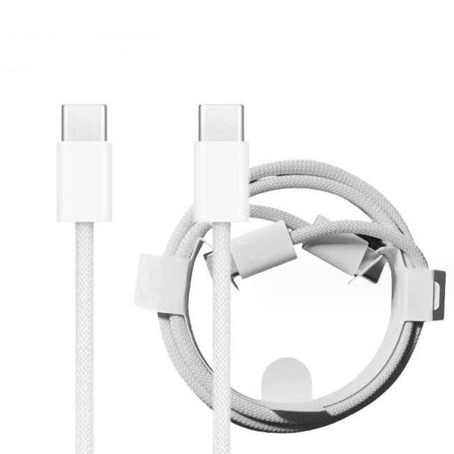 60-W-PD-Kabel in OEM-Qualität für iPhone 15 Pro Max, schnelles Aufladen, 1 m, 3 Fuß, geflochtenes USB-C-auf-Typ-C-Kabel, Ladekabel, schnelles iPhone-Ladekabel, Datenkabel, bunt