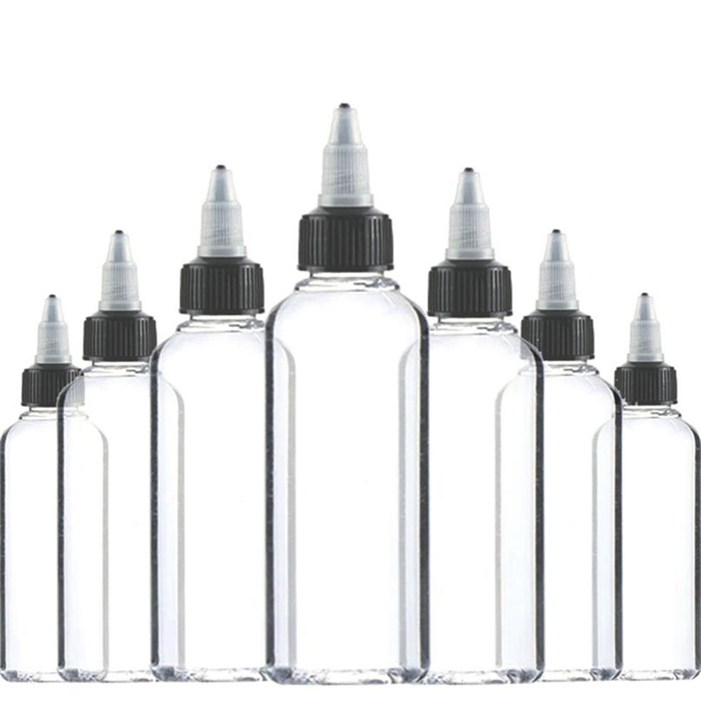 30 st 30 ml 60 ml 100 ml 120 ml plast tomt bläckflaska överallt svart mössa transparent klar flasktatueringstillbehör 220110275U