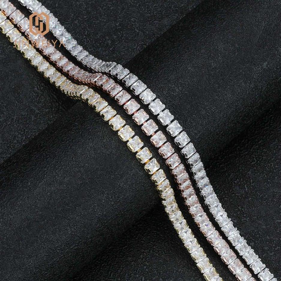 Moissanite jóias homens mulheres 3mm 4mm 5mm colar diamante vvs 925 prata esterlina tênis chains309z