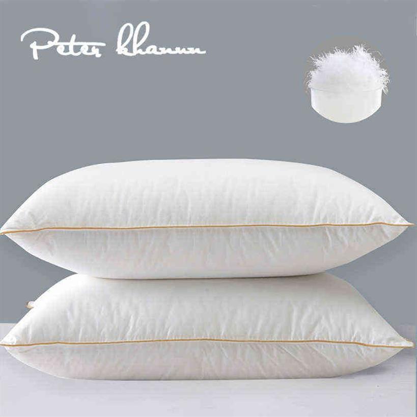 Подушка Питер Ханун 100% гусиный пух для шеи для спальной кровати 100% хлопковая оболочка с наполнителем из 100% гусиного пуха 48x74см T220829270q