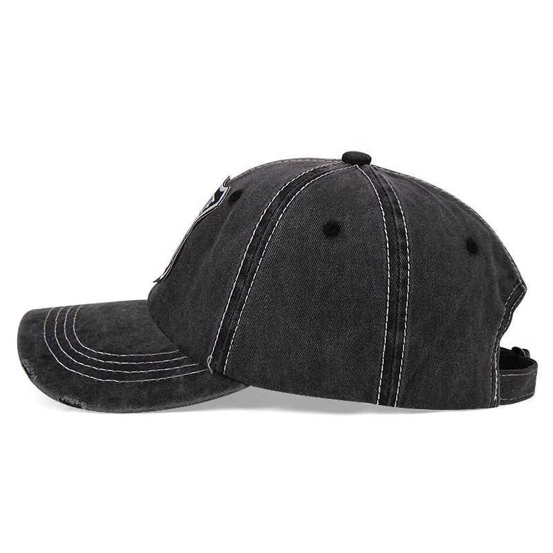 Ball Caps Trends Route 66 Embroidery Retro Washed Ladies Hat Unisex Sun Hat Baseball Cap For Men Adjustable Denim Dad HatL231120