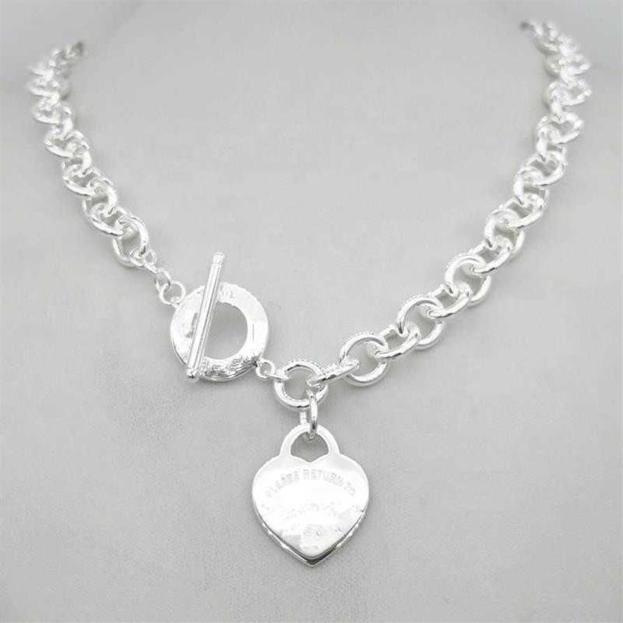 Design Man Women Fashion Necklace Pendant Chain Necklace S925 Sterling Silver Key Return to heart love brand Pendant Charm With Bo232w