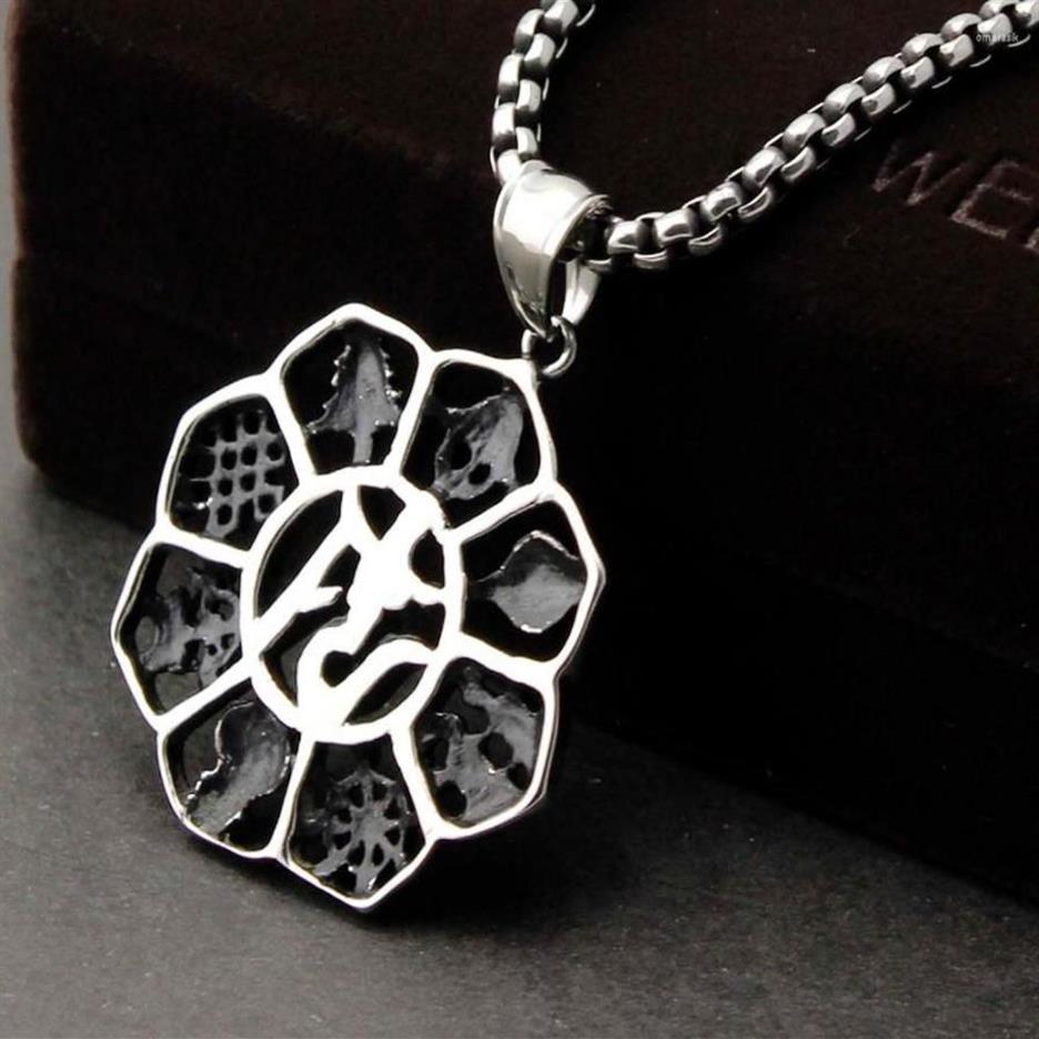 Pendant Necklaces Men's Stainless Steel Lotus Ohm AUM Hindu OM Brahman YOGA Yogi Necklace224x