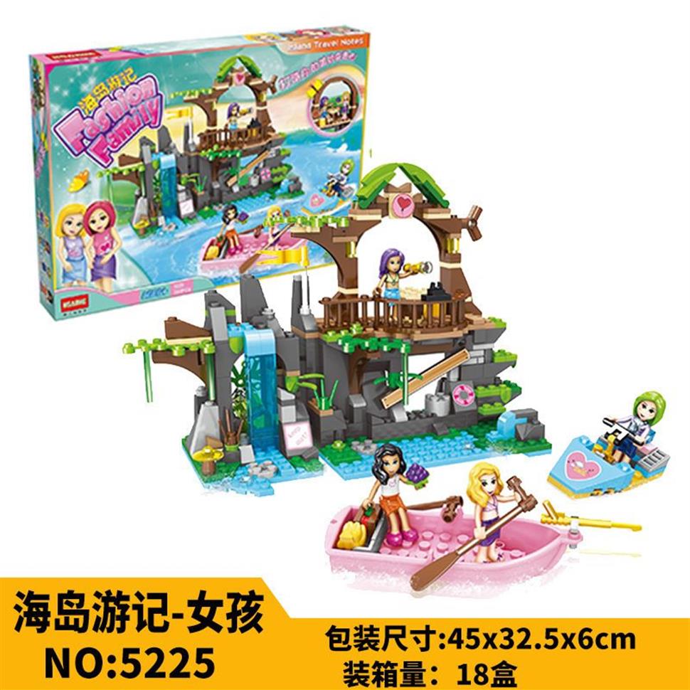 In Stock Friends Jungle Rescue Base Slide Parco divertimenti Building Blocks Giocattoli dei mattoni bambini Vacanze invernali Regali di Natale C1115183R