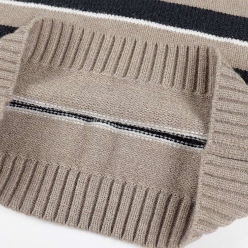 Designer Luxury Chaopai Classic Arc de Triomphe randig tröja broderad stickad höst/vinter casual rund hals Löst montering män och kvinnor