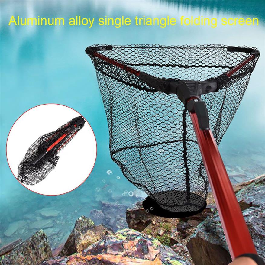 Télescopique pour canne à pêche pliable en alliage d'aluminium, filet d'atterrissage rétractable, filet de pêche 341l