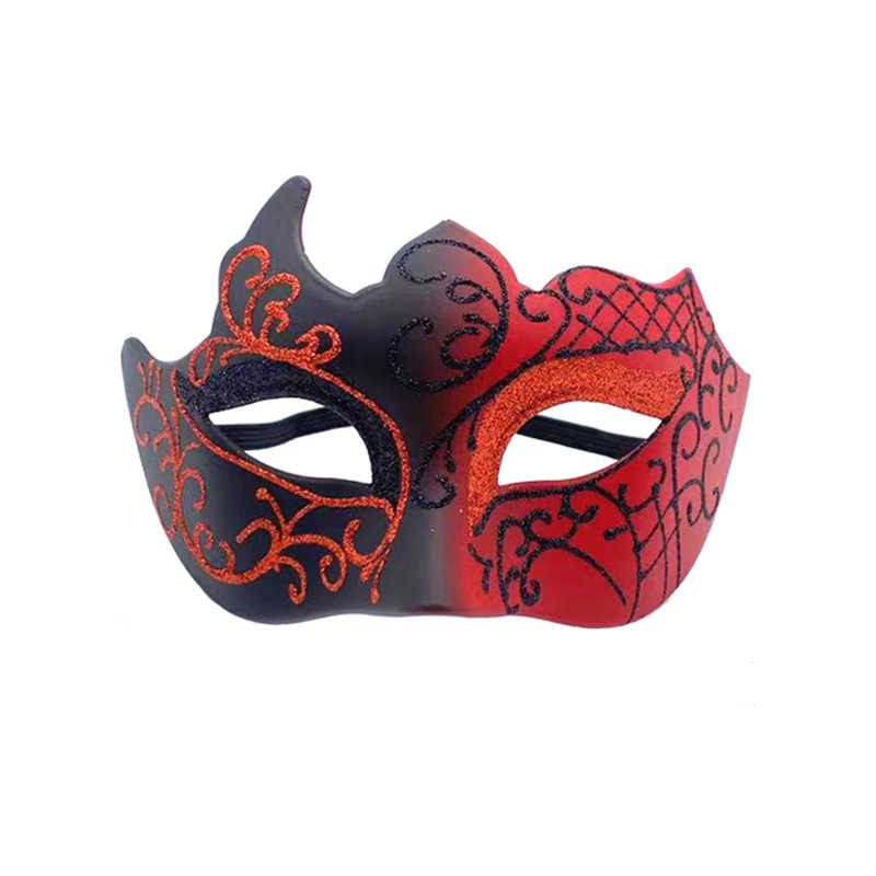 Schilderij Plastic Maskerade Maskers Man Cosplay Half Gezicht Oog Eva Crown Halloween Feestelijke Venetiaanse Kostuums Carnaval Pasen Dans Nachtclub Bruiloft Verjaardagsbal