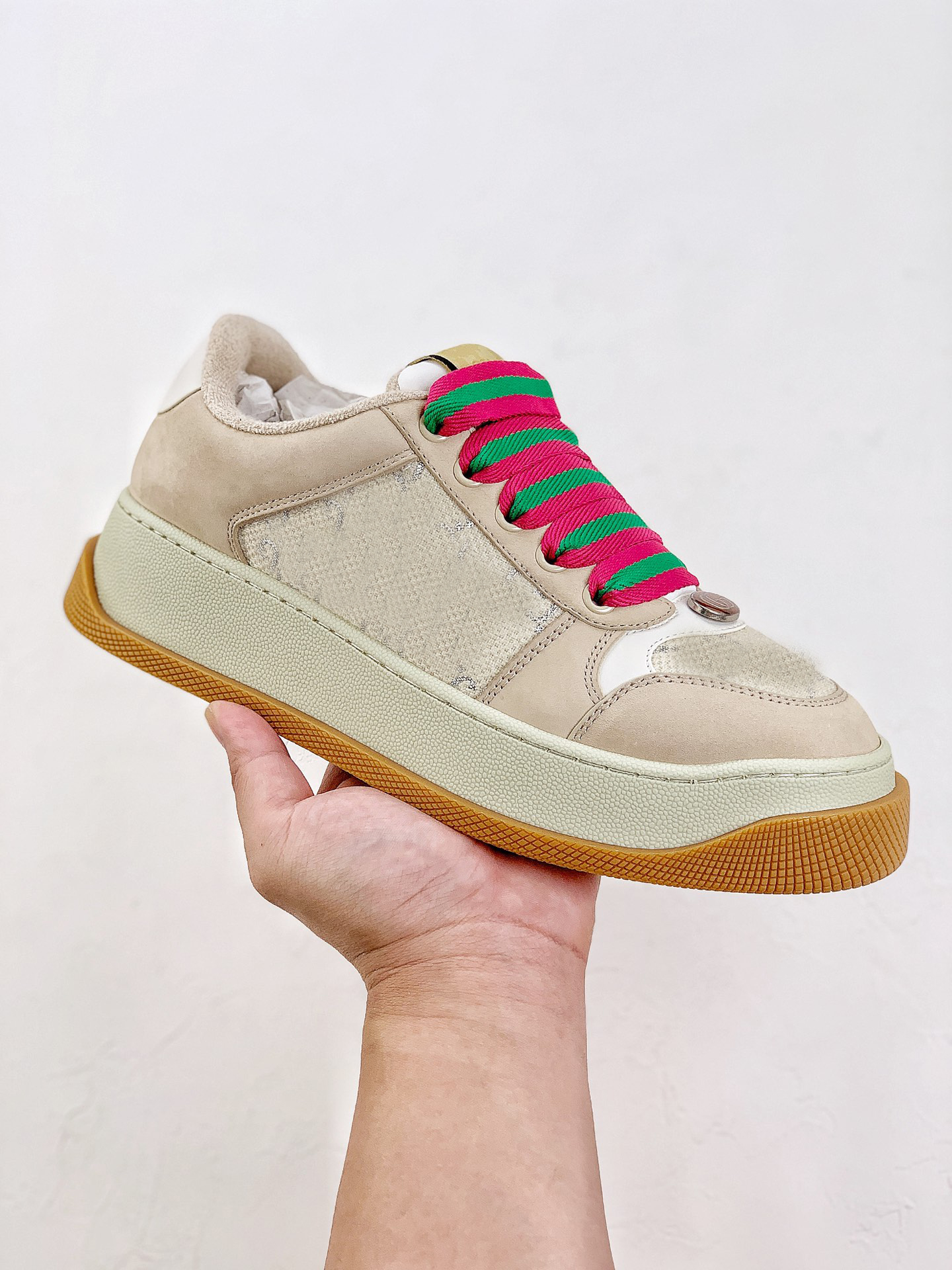 Högkvalitativ herr casual skor vit ess rosa röda sneaker tränare chaussures häll hommes med låda smutsiga skor 35-45