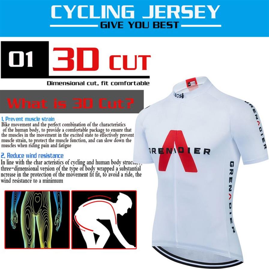 Bianco INEOS Bicycle Team manica corta Maillot Ciclismo Maglia da ciclismo da uomo Estate traspirante Set di abbigliamento da ciclismo 220420278O