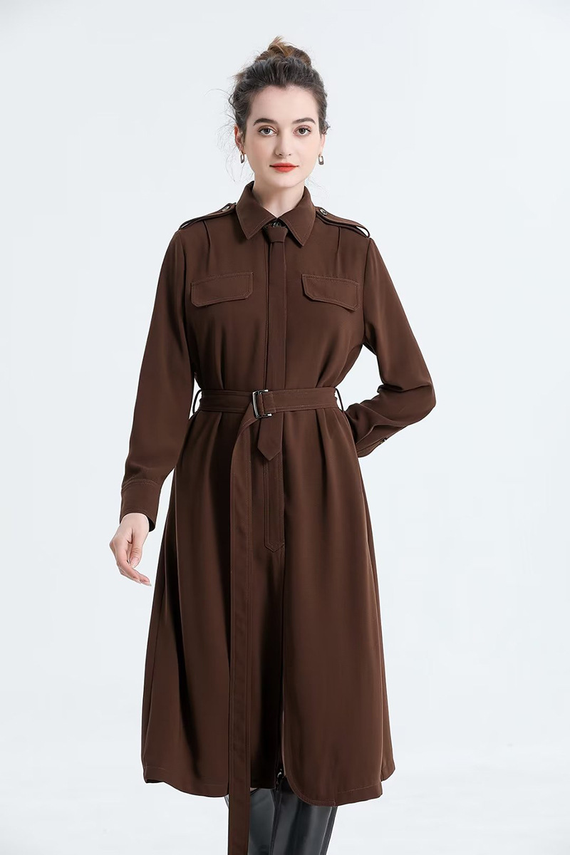 Women's Runway Dresses Turn Down Collar Long Sleeves European High Street Fashion Designer Vestidos