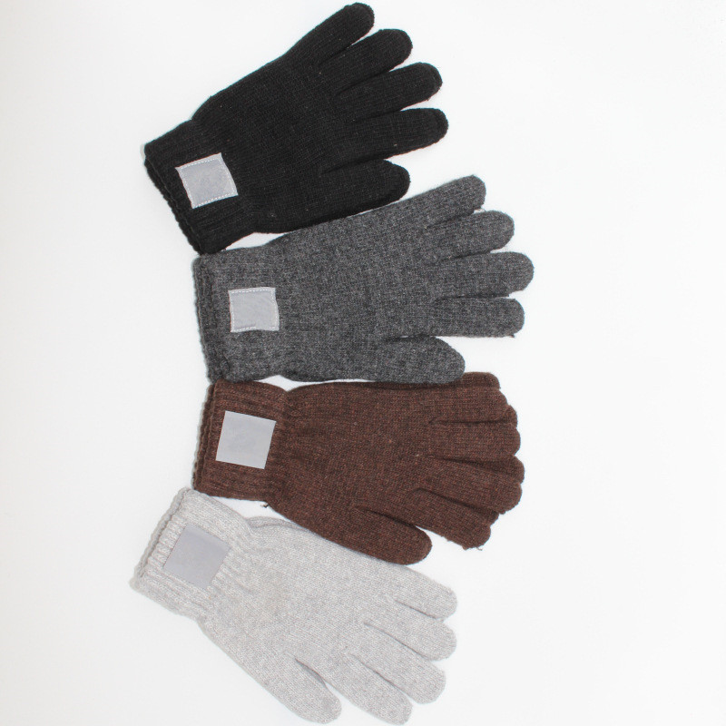 Autumn Winter Women's Men's Knitted Five Fingers Gloves For Men Women Couple Students Keep Warm Soft Full Finger Glove 2023