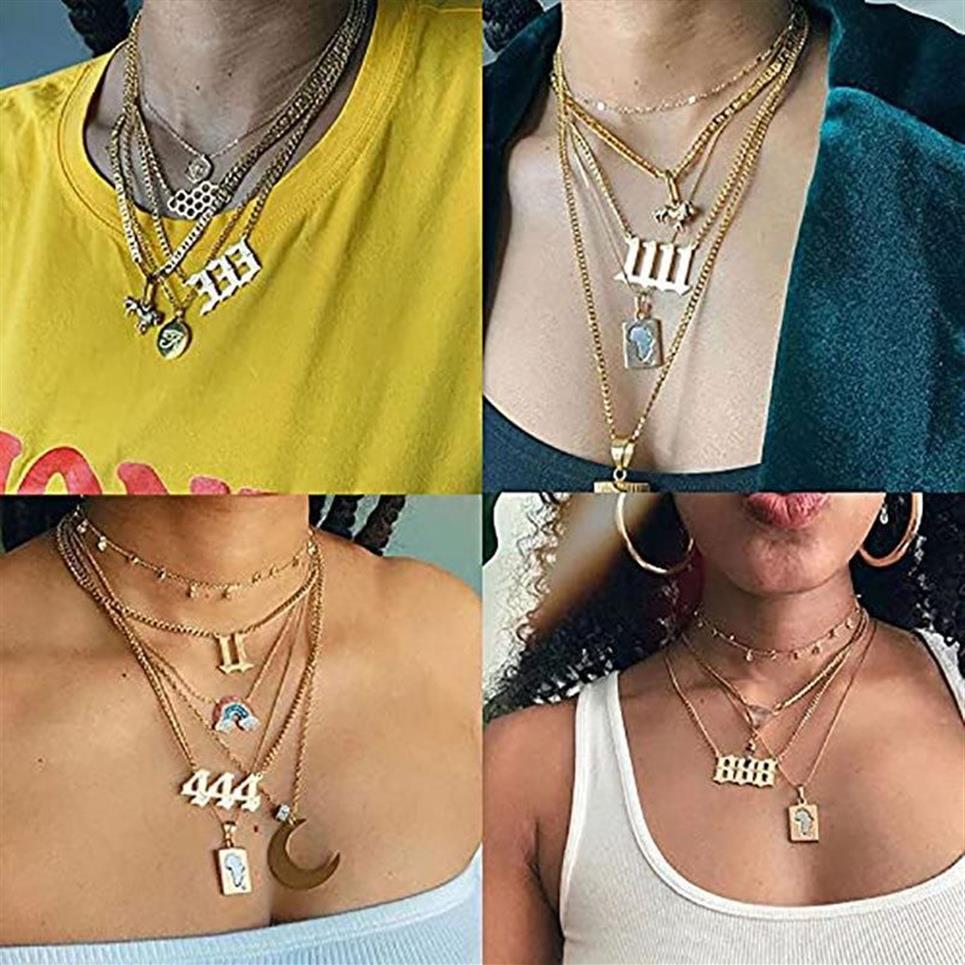 Pendentif Colliers Angel Number Collier 111 222 333 444 555 666 777 888 999 1111 Chaîne de bordure de perle d'imitation pour les femmes BirthdayPend333z