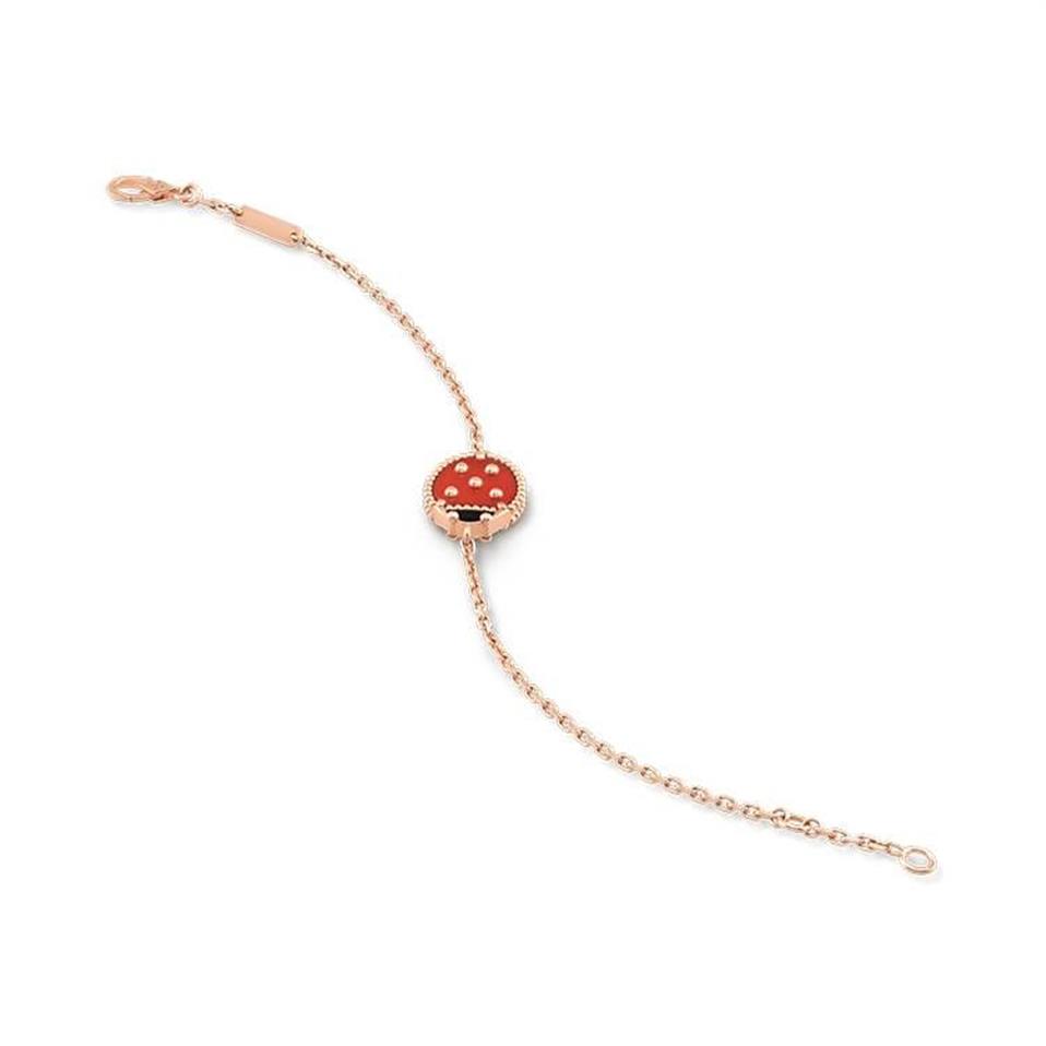 Designer Ladybug Bracelet Rose Gold Plated chain Ladies and Girls Valentine's Day Mother's Day Engagement Jewelry Fade F329h