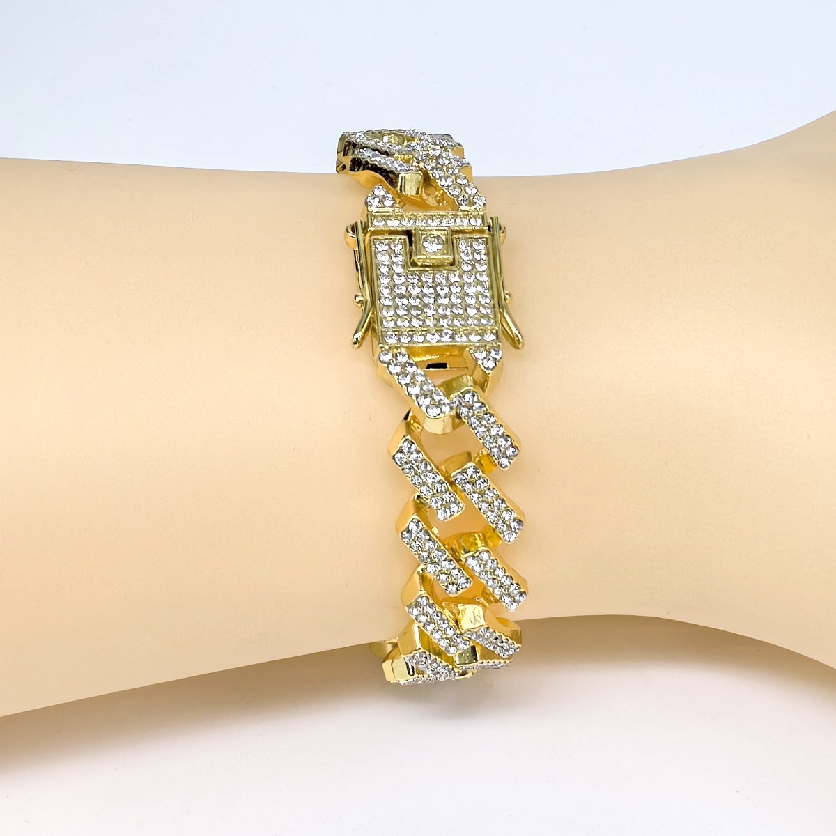 Bracciale in oro con collana cubana Hiphop con diamanti Hip Hop di buona qualità di nuovi designer alla moda