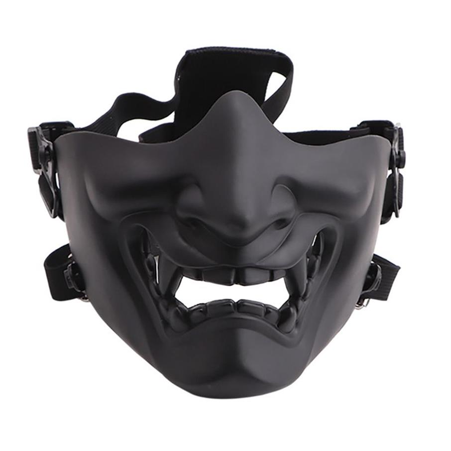 Enge Lachende Ghost Half Gezichtsmasker Vorm Verstelbare Tactische Hoofddeksels Bescherming Halloween Kostuums Accessoires Fietsen Gezicht Mas226G