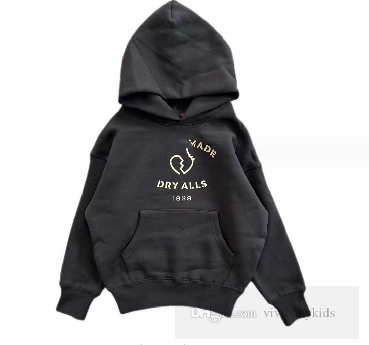 Big kids Broken Love letter printed hoodies boys girls hooded long sleeve sweatshirt teenagers velvet warm casual pullover Z5801