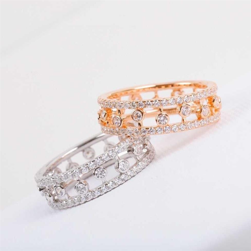 Marca pura 925 prata esterlina jóias para mulheres gota de água anéis de casamento losango oco design noivado geométrico245n